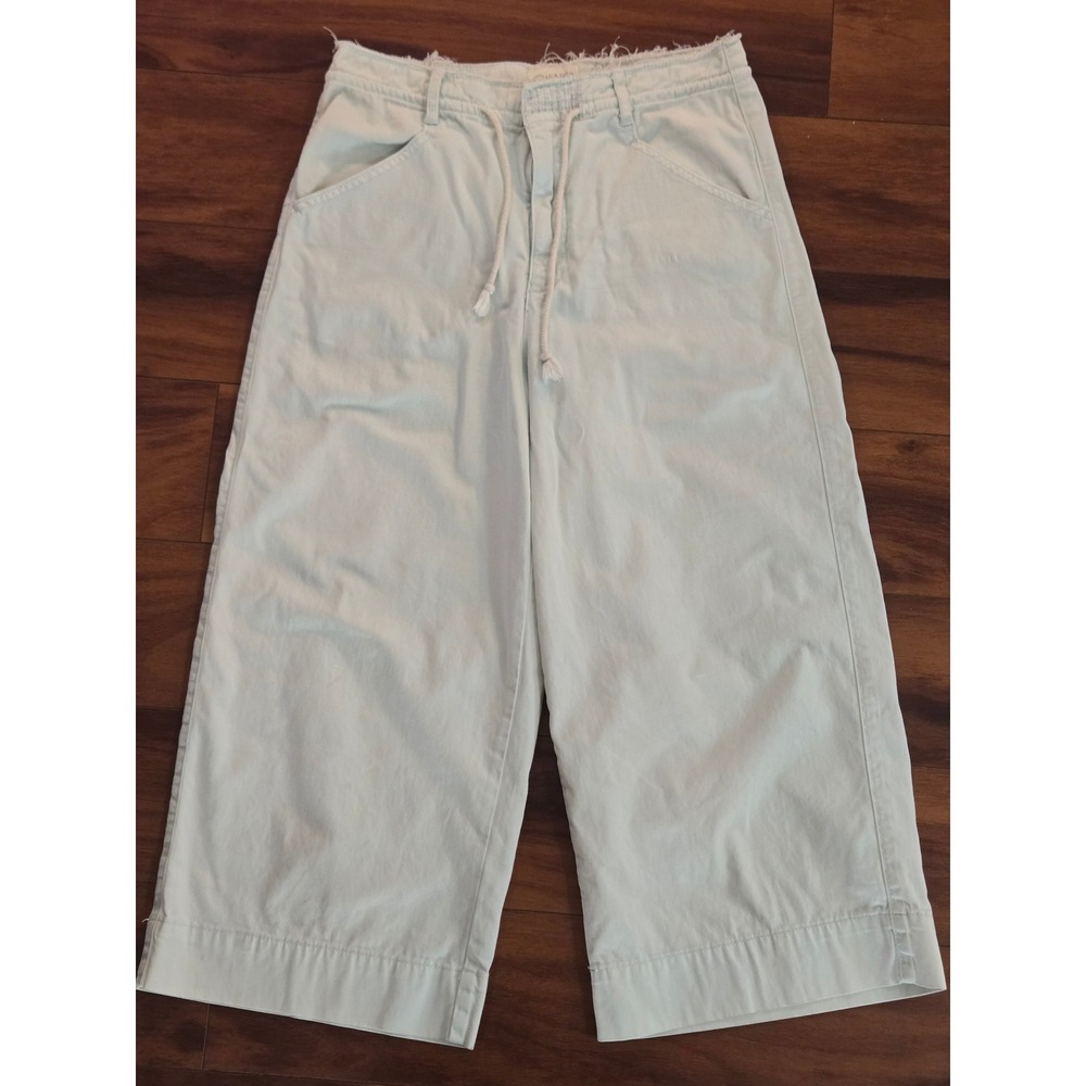 CHINO by Anthropologie Cropped Wide Leg Pants Mint‎ Green Size 27